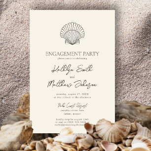 Invitación Partido de compromiso de Bodas de Shell Beach Ocea