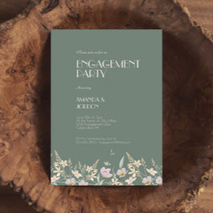 Invitación Partido de compromiso de Bodas de Wildflower Sage 