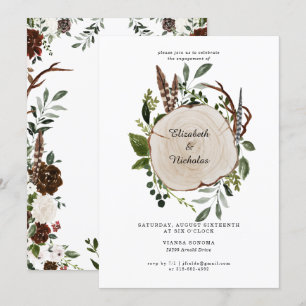 Invitación Partido de compromiso de Bodas florales en el país