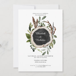 Invitación Partido de compromiso de Bodas florales en el país