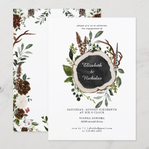 Invitación Partido de compromiso de Bodas florales en el país