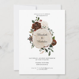 Invitación Partido de compromiso de Bodas florales en el país