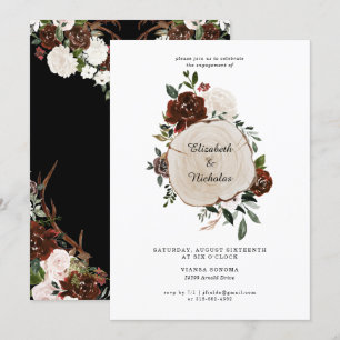 Invitación Partido de compromiso de Bodas florales en el país