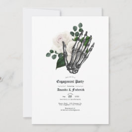 Invitación Partido de compromiso de Bodas góticos florales bl