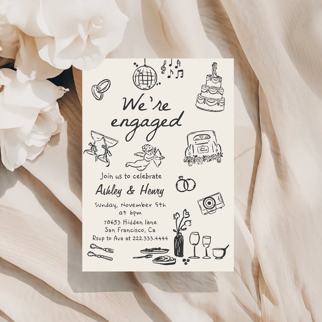 Invitación Partido de compromiso de Bodas quirky (Subido por el creador)