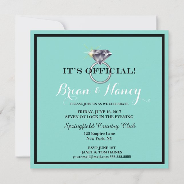 Invitación Partido de compromiso de Bride & Co Boda Suite (Reverso)