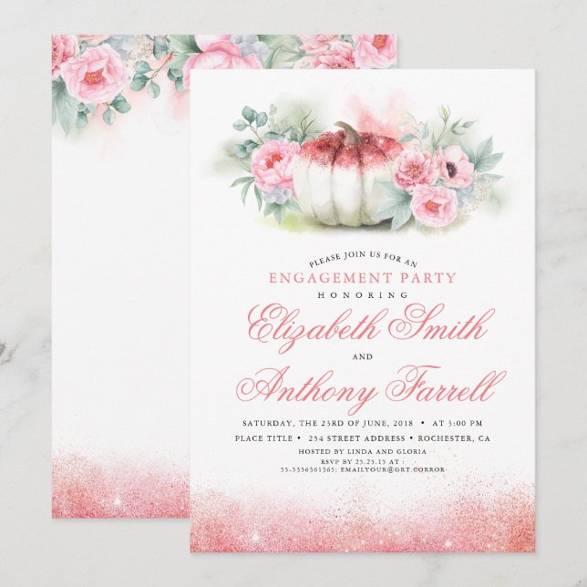 Invitación Partido de Compromiso de Caída de la Calabaza Purp (Anverso / Reverso)