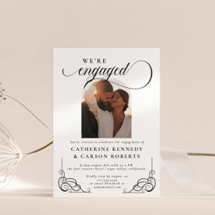 Invitación Partido de compromiso de caligrafía de escritura b