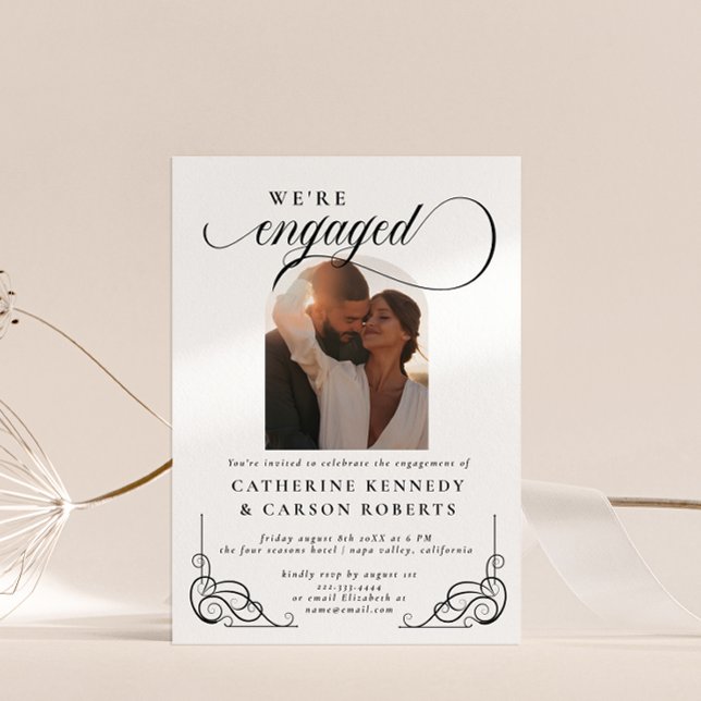 Invitación Partido de compromiso de caligrafía de escritura b (Subido por el creador)