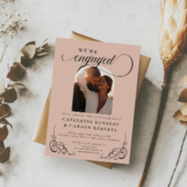 Invitación Partido de compromiso de caligrafía de escritura p