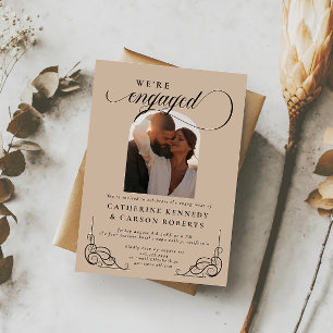 Invitación Partido de compromiso de caligrafía de escritura p