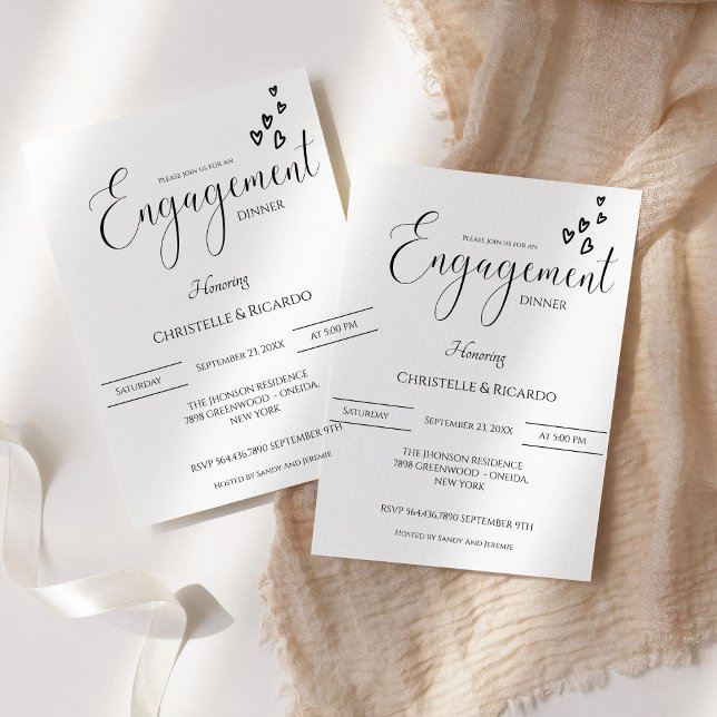 Invitación Partido de compromiso de caligrafía elegante (Subido por el creador)