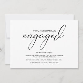 Invitación Partido de compromiso de caligrafía moderna simple