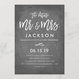 Invitación Partido de compromiso de Chalkboard de Tipografía 