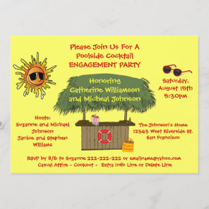 Invitación Partido de compromiso de cócteles del Summer Tiki 