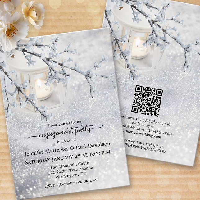 Invitación Partido de compromiso de código QR para invierno d (Subido por el creador)