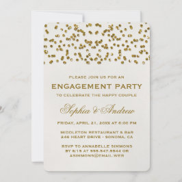 Invitación Partido de compromiso de Confetti, Purpurina del G
