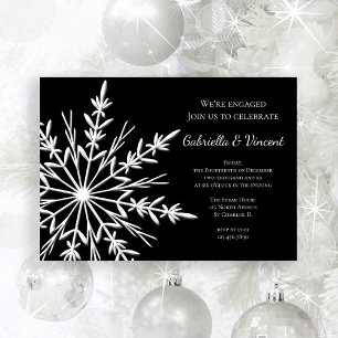 Invitación Partido de compromiso de copos de nieve en inviern