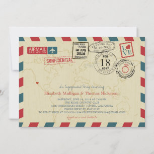 Invitación Partido de compromiso de correo aéreo para viajero