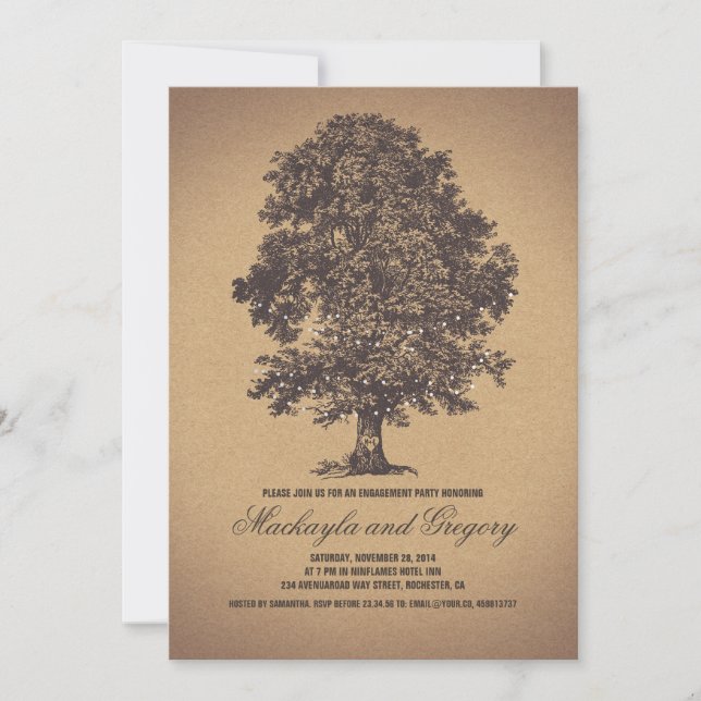 Invitación Partido de compromiso de cosecha de árboles rusos (Anverso)