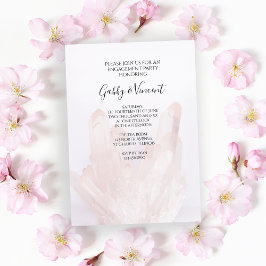 Invitación Partido de compromiso de cristales rosas de Rubor 