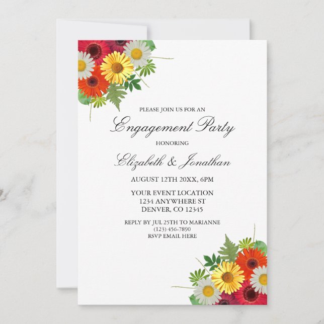Invitación Partido de compromiso de Daisies de País (Anverso)