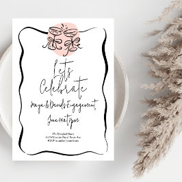 Invitación Partido de compromiso de Doodle Toasting