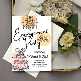 Invitación Partido de compromiso de Doodle Toasting