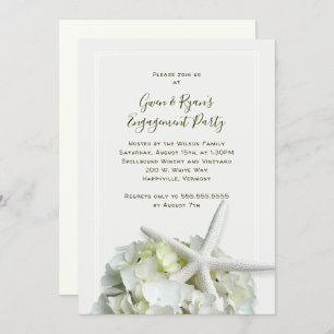 Invitación Partido de compromiso de ducha Starfish White Wedd
