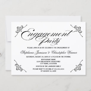 Invitación Partido de Compromiso de Elegancia de Caligrafía