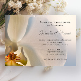 Invitación Partido de compromiso de elegancia de orquídeas bl