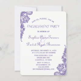 Invitación Partido de compromiso de encaje ultravioleta de mo
