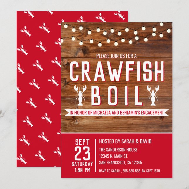 Invitación Partido de compromiso de evento especial "Crawfish (Anverso / Reverso)