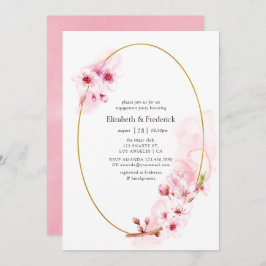 Invitación Partido de compromiso de flor de cerezo de primave