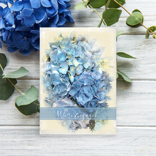 Invitación Partido de compromiso de flor de hidrangea azul (Subido por el creador)