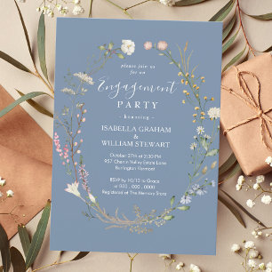 Invitación Partido de Compromiso de Flor Silvestre Rustic Per