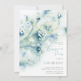 Invitación Partido de compromiso de flores blancas pequeñas