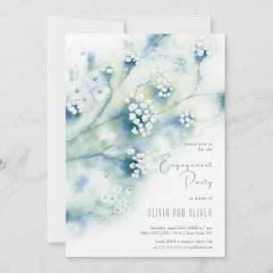 Invitación Partido de compromiso de flores blancas pequeñas
