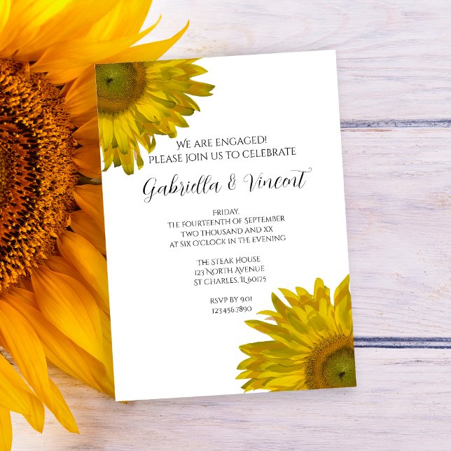 Invitación Partido de compromiso de girasol amarillo (Subido por el creador)
