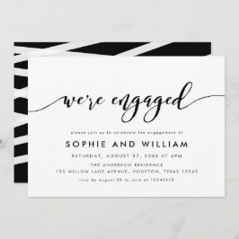 Invitación Partido de compromiso de guiones de relax en blanc