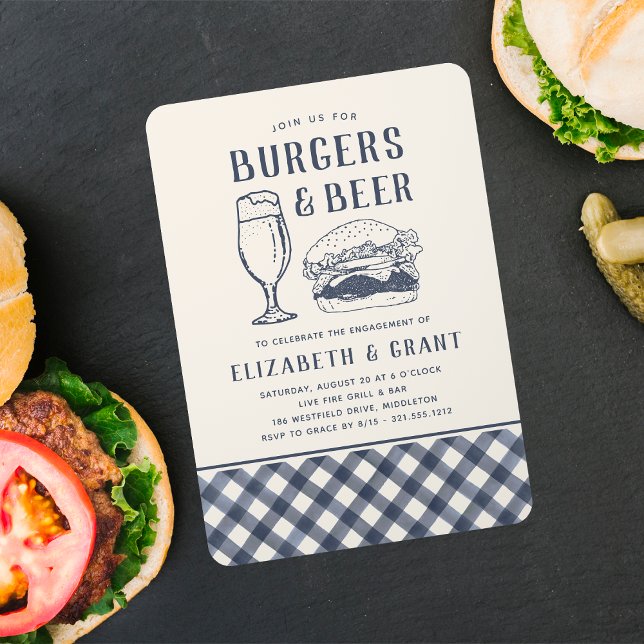 Invitación Partido de compromiso de hamburguesas y cerveza (Subido por el creador)