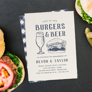 Invitación Partido de compromiso de hamburguesas y cervezas r