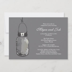 Invitación Partido de compromiso de Hanging Mason Jar