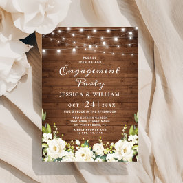 Invitación Partido de Compromiso de Hidrangea de Rústica Made