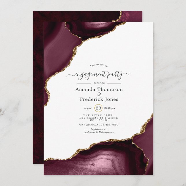 Invitación Partido de compromiso de la agricultura de borgoña (Anverso / Reverso)