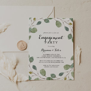 Invitación Partido de compromiso de la caligrafía de la veget