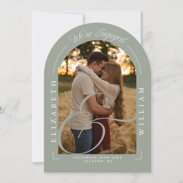 Invitación Partido de compromiso de la caligrafía del arco fo (Anverso)