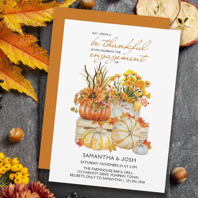 Invitación Partido de compromiso de la cosecha de calabazas (Subido por el creador)