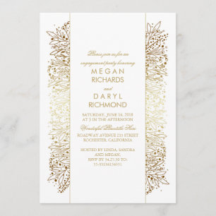 Invitación Partido de compromiso de la cosecha de oro y flora