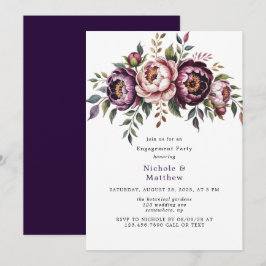 Invitación Partido de Compromiso de la Guerra de Rubor y Plum